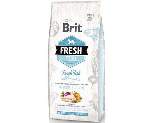 Granule pro psy Brit Fresh Fish Adult Large 12 kg Brit Fresh Fish krmivo pro psy, přírodní receptura s dýní pro velká plemena