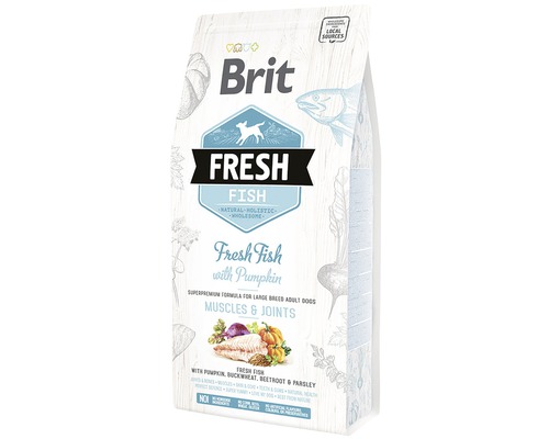 Granule pro psy Brit Fresh Fish Adult Large 2,5 kg Brit Fresh Fish s dýní balení suchého krmiva pro psy