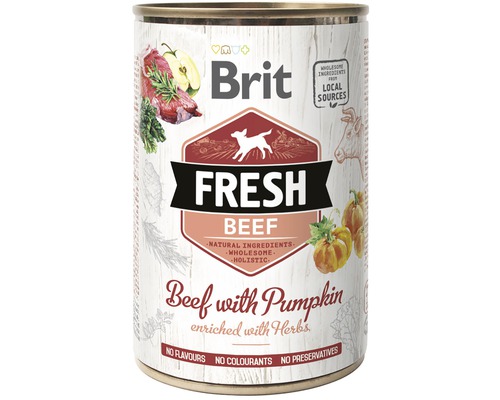 Konzerva pro psy Brit Fresh Beef with Pumpkin 400 g Brit mokré krmivo pro psy s čerstvým hovězím masem a dýní