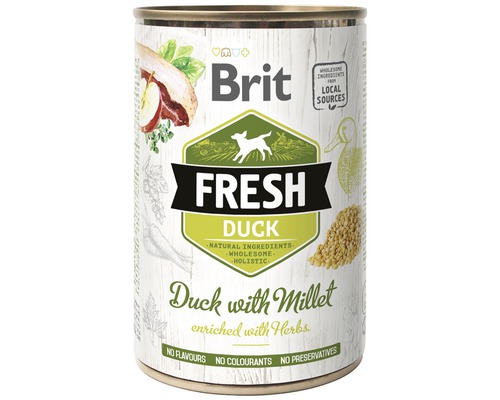 Konzerva pro psy Brit Fresh Duck with Millet 400 g