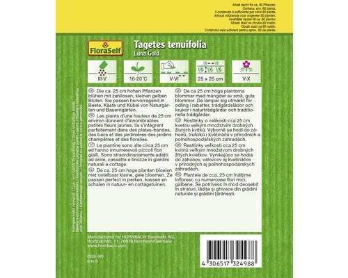Balení semen Tagetes tenuifolia Luna Gold