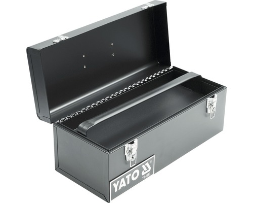 Otevřený kovový box na nářadí s držadlem a logem Yato