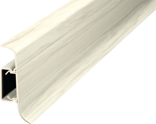 Kanálková lišta, středový kabelový kanál, Bílý buk 22x2500 mm Plastová koncová lišta v průřezu