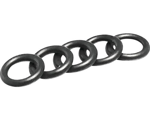 Pět spojených gumových O-kroužků