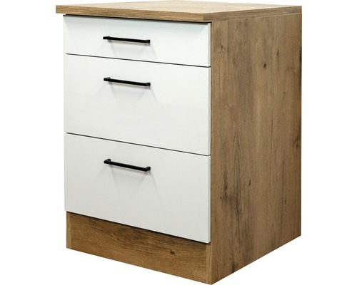 Kuchyňská skříňka spodní se šuplíky Flex Well Vintea šířka 60 cm magnólie matná Noční stolek se třemi zásuvkami