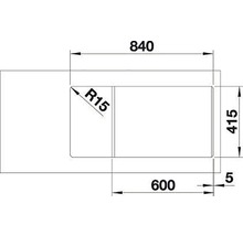 Granitový dřez Blanco FAVUM 435 x 860 mm antracit 524233