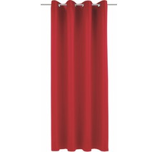 Červený závěs s oky pro dekoraci oken