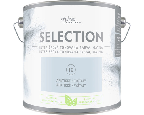 Barva na zeď StyleColor Selection Arktické krystaly modrá 2,5 l Kbelík s matnou interiérovou barvou