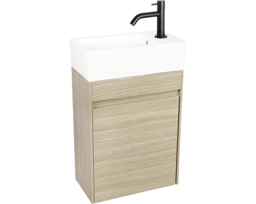 Umyvadlo s umyvadlovou skříňkou, baterií a jednou zásuvkou