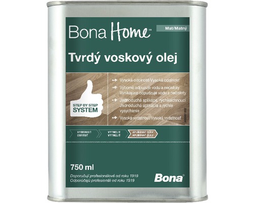 Tvrdý voskový olej Bona HOME matný 750 ml Bona Home Tvrdý voskový olej, 750 ml plechovka