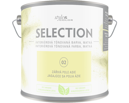 Barva na zeď StyleColor Selection Zářivé pole Asie žlutá 2,5 l Kbelík s barvou na interiéry