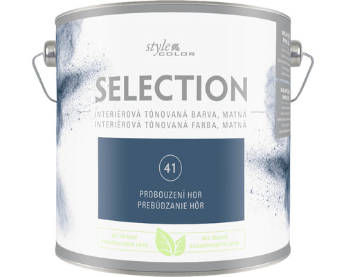 Barva na zeď StyleColor Selection Probouzení hor modrá 2,5 l Kbelík s interiérovou barvou, výběr odstínu 41