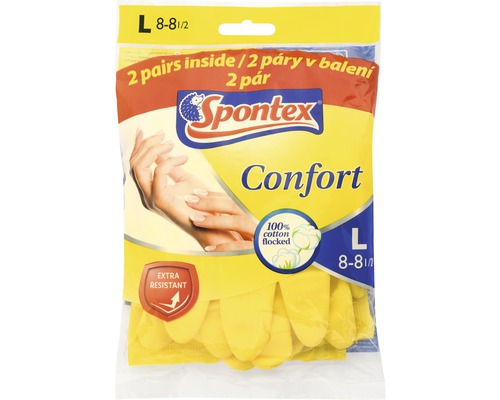 Spontex Confort Rukavice pro domácnost velikosti L, dva páry v balení