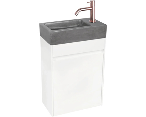 Umyvadlová kombinace s betonovým umyvadlem a vodovodní baterií