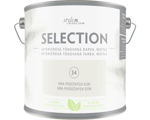 Barva na zeď StyleColor Selection Hra dun šedá 2,5 l Kbelík s matnou interiérovou barvou