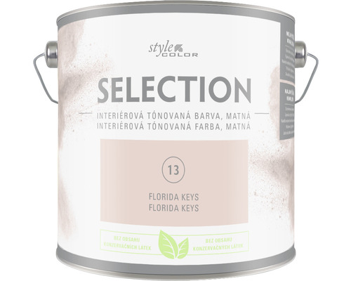 Barva na zeď StyleColor Selection Florida Keys růžová 2,5 l Kbelík s matnou interiérovou barvou Selection Florida Keys