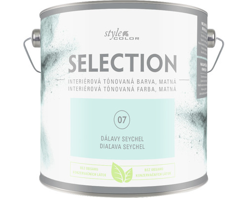 Barva na zeď StyleColor Selection Dálka Seychel modrá 2,5 l Kbelík s barvou na interiér