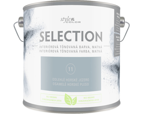 Barva na zeď StyleColor Selection Osamělé horské jezero modrá 2,5 l Interiérová barva v plechovce