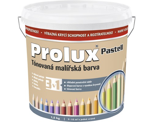 Barva na zeď Prolux Pastell 0267 světle hnědá 1,5 kg Kbelík s tónovanou interiérovou barvou