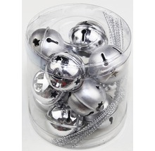 Stříbrné rolničky v průhledné plastové krabičce