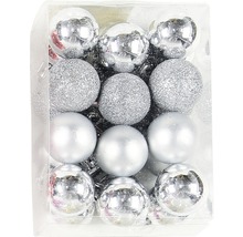 Balení dvanácti vánočních koulí s třpytivým a zrcadlovým povrchem v průhledném plastovém obalu