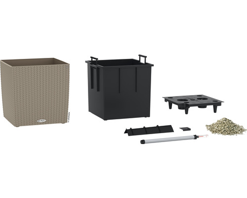 Sada květináče Lechuza Cube se zavlažovacím systémem a příslušenstvím