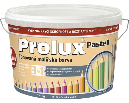 Barva na zeď Prolux Pastell 0777 meruňka 7 kg + 1 kg Kbelík tónované interiérové barvy Prolux Pastell