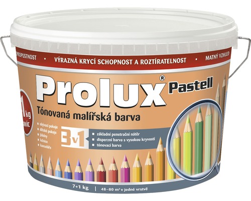 Barva na zeď Prolux Pastell 0747 oranžový pastel 7 kg + 1 kg Kbelík tónovací barvy do interiéru Prolux Pastell