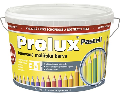 Barva na zeď Prolux Pastell 0618 sytá žlutá 7 kg + 1 kg Kbelík s barvou Prolux Pastell, tónovaná barva na stěny