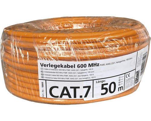 Datový kabel CAT.7 50m oranžový
