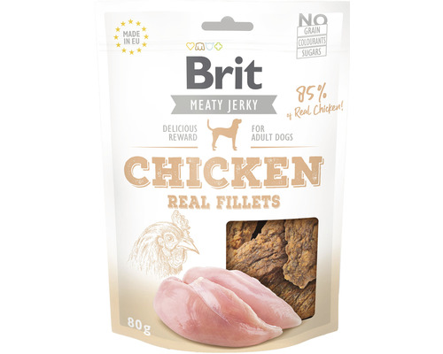 Pamlsky pro psy Brit Jerky Chicken Fillets 80 g