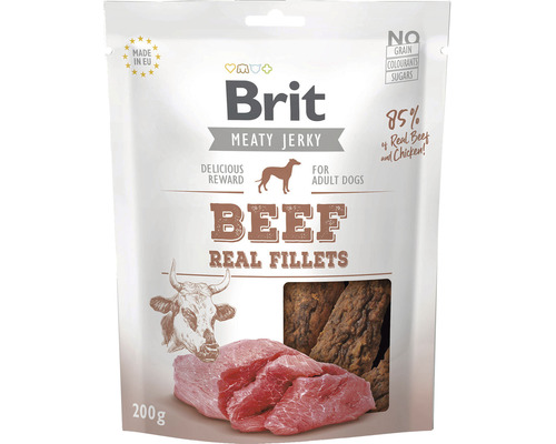 Pamlsky pro psy Brit Jerky Beef and chicken Fillets 200 g