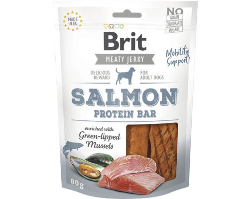 Pamlsky pro psy Brit Jerky Salmon Protein Bar 80 g Brit Meaty Jerky Lososová proteinová tyčinka pro psy