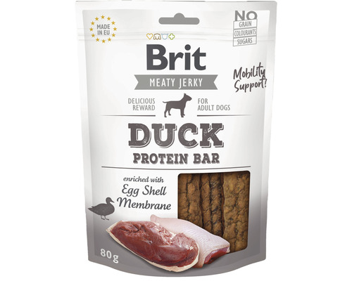 Pamlsky pro psy Brit Jerky Duck Protein Bar 80 g