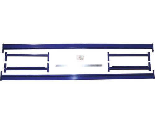 Regálová stavebnice s policemi a montážním materiálem