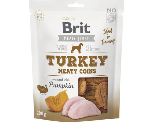 Brit Meaty Jerky krůtí pamlsek pro psy v 200gramovém balení