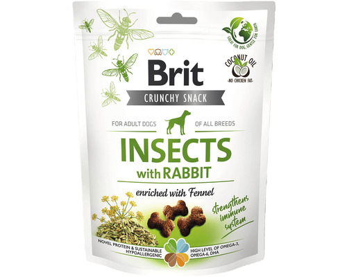 Pamlsky pro psy Brit Care Crunchy Cracker Insects with Rabbit enriched with Fennel 200 g