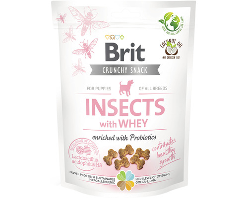 Pamlsky pro štěňata Brit Care Dog Crunchy Cracker Insects with Whey enriched with Probiotics 200 g