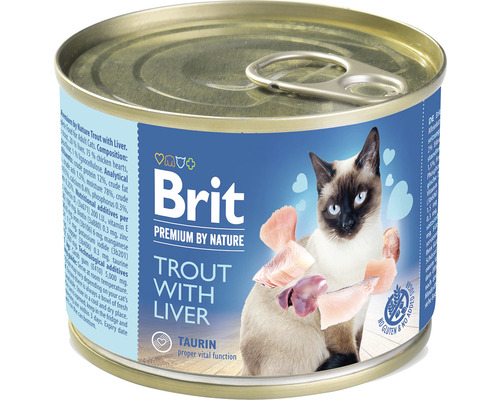 Konzerva pro kočky Brit Premium by Nature Trout with Liver 200 g