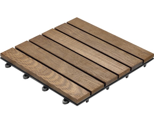 Dřevěná dlaždice Florco 30 x 30 cm s klick systémem 6lamelová termo jasan balení 6 ks