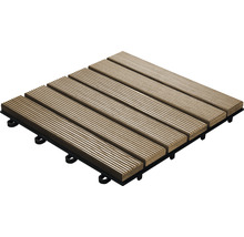 Dřevěná dlaždice Florco 30 x 30 cm s klick systémem 6lamelová termo jasan balení 6 ks-thumb-2