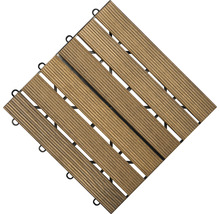 Dřevěná dlaždice Florco 30 x 30 cm s klick systémem 6lamelová termo jasan balení 6 ks-thumb-1