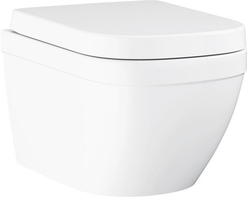 Závěsné WC GROHE Euro Keramik bez splachovacího kruhu vč. WC prkénka 39693000 Závěsné WC s hlubokým splachováním s uzavřeným sedátkem