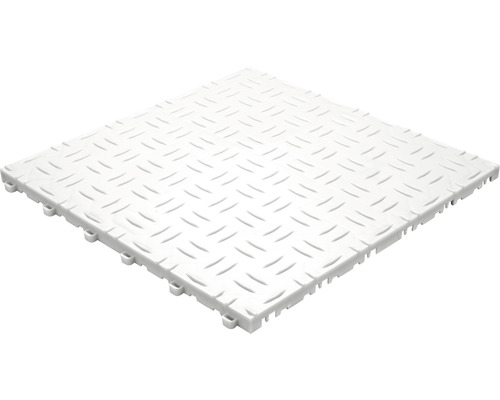 Bílá podlahová dlaždice s protiskluzovým vzorem