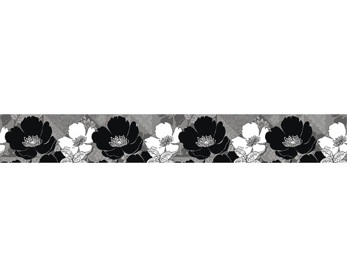 Samolepící dekorace černobílí květy