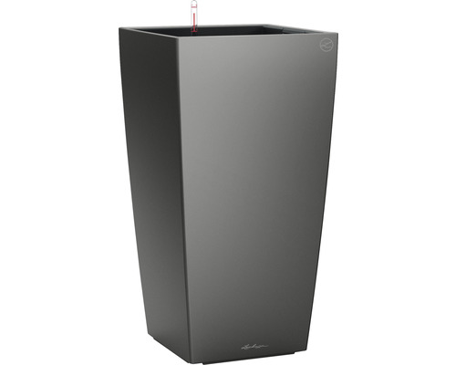 Vysoký šedý květináč se zavlažovacím systémem