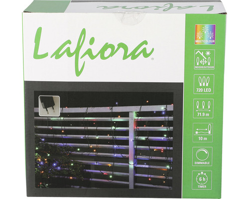 Balení světelného řetězu se 720 LED světly pro vnitřní i venkovní použití, stmívatelný, funkce časovače, přívodní kabel o délce přibližně 72 metrů