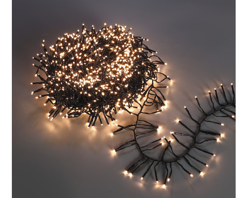 Světelný řetěz Clusterlight Lafiora 3000 LED s časovačem a stmívačem, černý kabel, teplé bílé světlo Světelný řetěz Clusterlight Lafiora 3000 LED s časovačem a stmívačem, černý kabel, teplé bílé světlo