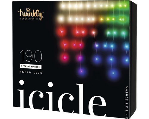 Světelná síť Twinkly 190 LED s WLAN a aplikací barevné a teplé bílé světlo