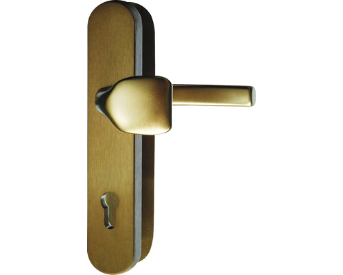 Bezpečnostní štítové kování R.101.PZ.92.F4.TB3 pro vstupní dveře, hliníkové, bronzový elox